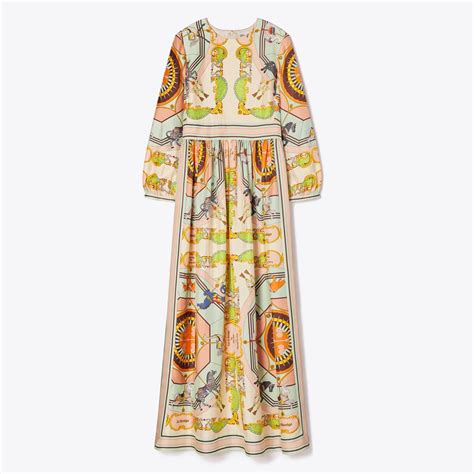 Printed Silk Dress Women S Designer Dresses Tory Burch