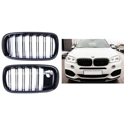 Bmw X5 X6 F15 F16 F85 F86 Gloss Black Kidney Grilles Grills Twin Dual