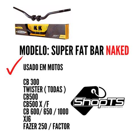 Guidão Oxxy Super Fat Bar Naked Adaptador preto 31 8mm