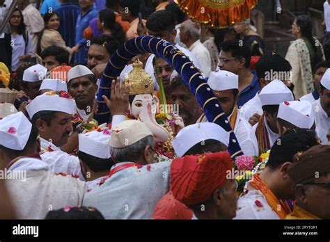 Pune Indien 29 September 2023 Shri Kasba Ganpati Ganpati Palkhi