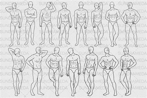 Procreate Male Body Stamps Procreate Male Pose Stamps Male Procreate