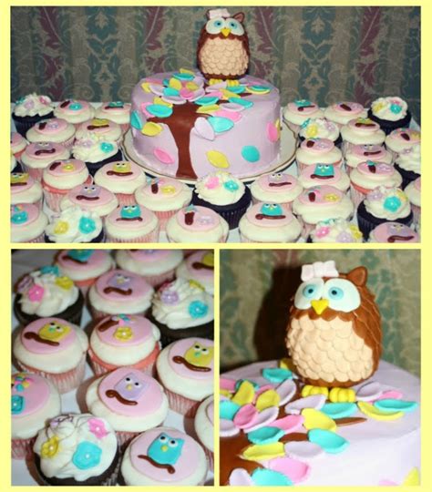 Owl Cake And Cupcakes