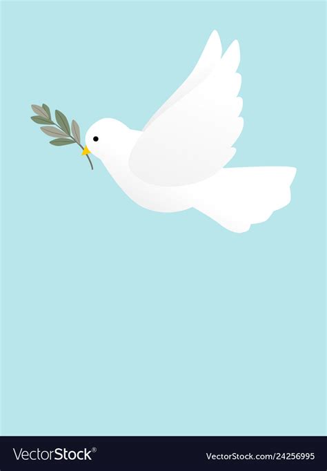 A Flying Peace Dove With Olive Branch Royalty Free Vector