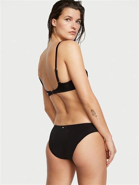 Büzgülü Bikini Model Bikini Altı Siyah VS26400650 Victoria s Secret Swim