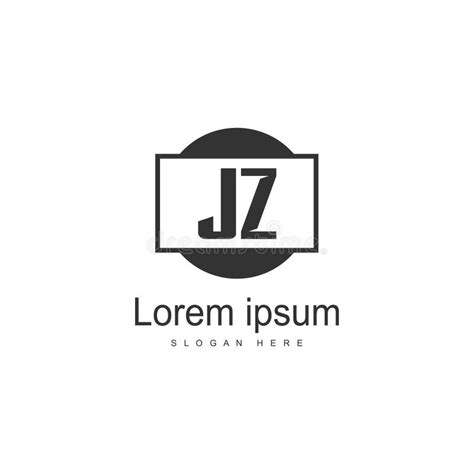 Initial JZ Logo Template With Modern Frame Minimalist JZ Letter Logo