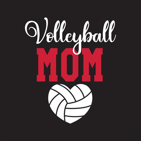 Volleyball Mom T Shirt Design Red White Black Background 11142627 Vector Art At Vecteezy