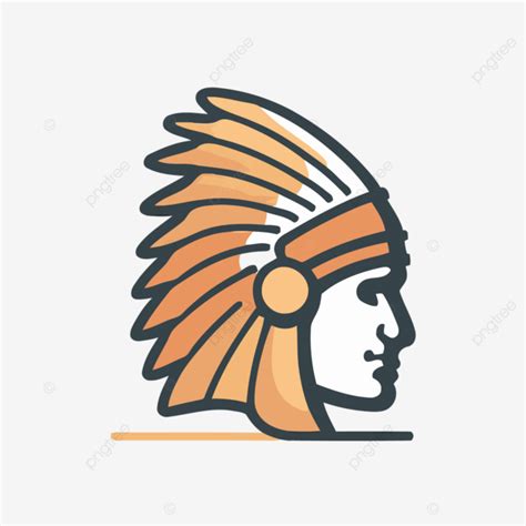 Indian Head Logo Design Is Shown Vector, A Lineal Icon Depicting Indian Head On White Background ...