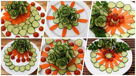 Beautiful Super Salad Decoration Cucumber Rose Carving Garnish