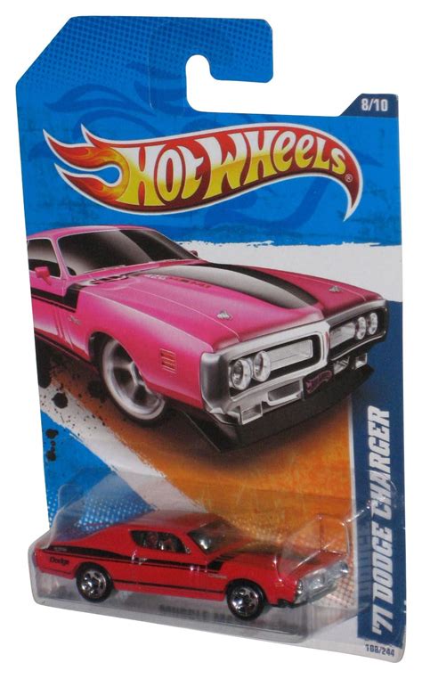 Hot Wheels Muscle Mania 2010 Pink 71 Dodge Charger Toy Car 108 244 Walmart