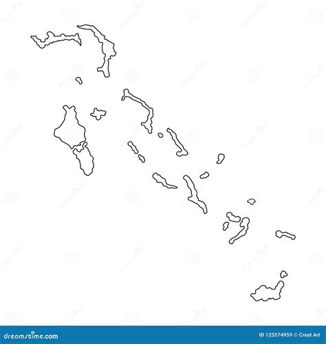 Bahamas Outline Map Vector Illustration Stock Vector Illustration Of