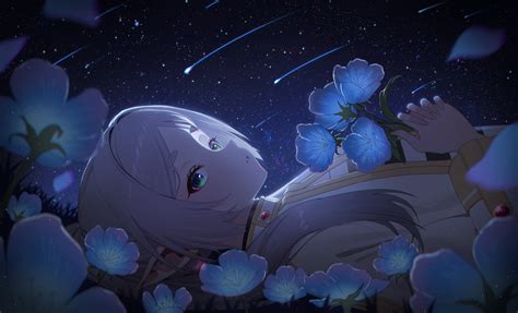 Sousou No Frieren Flowers Anime Girls Lying On Back Frieren Sousou No