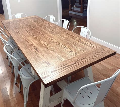 Farmhouse Dining Table With Metal Chairs