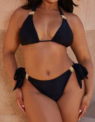 Moda Minx Curve X Bernadette Afia Amour Slip Bikini Neri Con