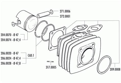 Exploded View Minarelli V Polini Cilinder Cilinderscooters