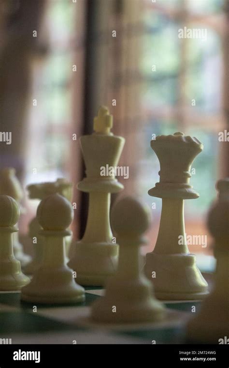 Indoor Chess Play Stock Photo Alamy