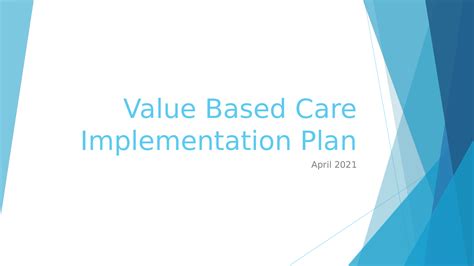 D026 Value Based Care Implementation Plan With Complete Solutionwgu