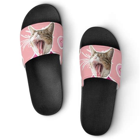 GZHJMY Stylish Slides For Women Men Cat And Donut Collage Soft