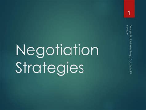 Negotiation Strategies