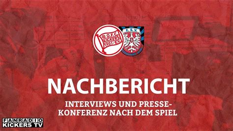 Interviewnachlese Und Pk Nach Kickers Offenbach Vs Fsv Frankfurt Youtube