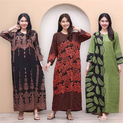 Jual Longdres Batik FEILINA Daster Busui Baju Batik Baju Tidur Dress