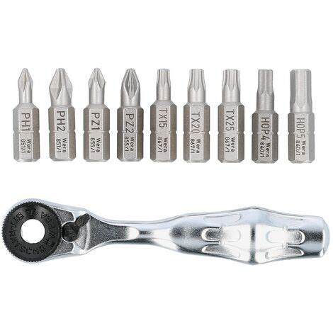 Wera 1 4 10 Piece Zyklop Mini Ratchet Bit Check With Bits 05073645001