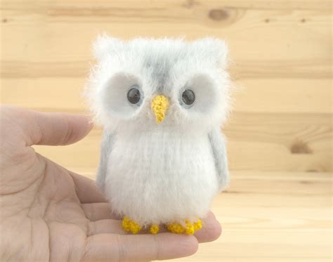 White Owl Plush Snowy Owl Figurine Owl Sculpture Owl Etsy