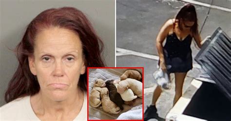 Woman Caught Dumping Seven Newborn Puppies Into A Dumpster Behind A