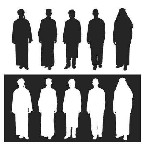 Premium Vector Collection Of Muslim Arab Man Silhouette