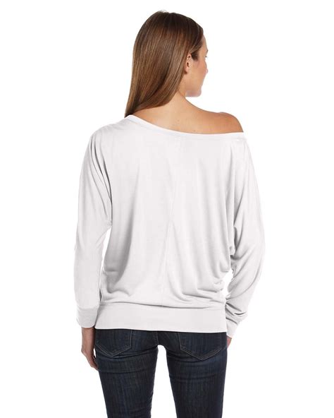 Bella Canvas 8850 Ladies Flowy Long Sleeve Off Shoulder T Shirt