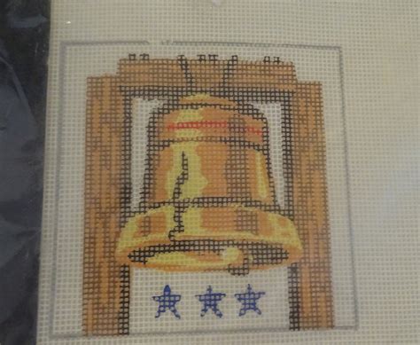 Bucilla Painted Needlepoint Kit Liberty Bell And American Flag