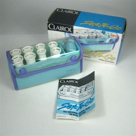New Clairol Set To Go Hair Hot Rollers Travel Setter Soft Case Dual Voltage Clairol In