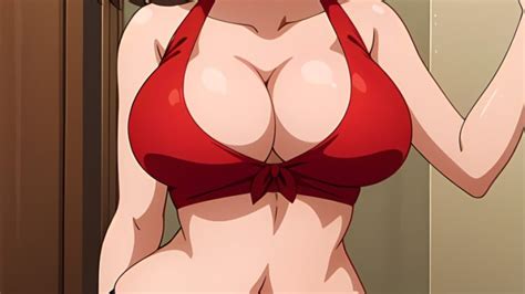 Busty Hentai Girl Alluring Asuna Sao Auburn Hair Big Breasts Bra