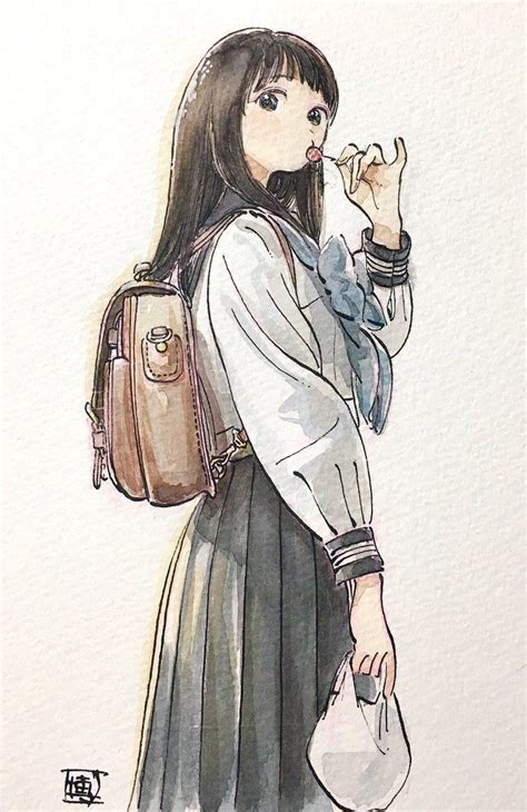 Anime Girl Watercolor