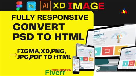 Convert Psd To Html Figma To Html Xd To Html Image To Html Responsive