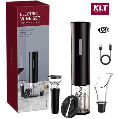 Klt Rechargeable Electric Wine Opener Set Kp Tezkarshop