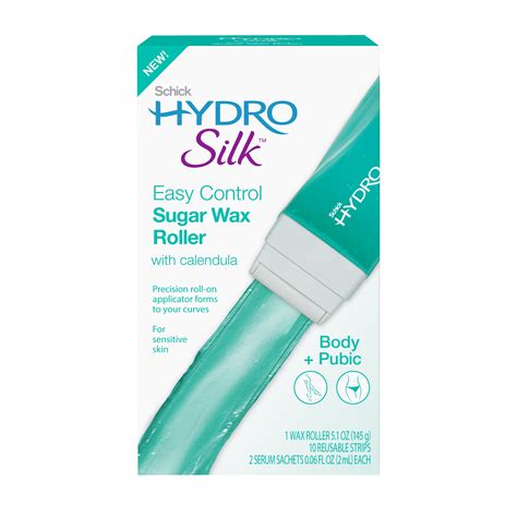 Schick Hydro Silk Sugar Wax Hair Removal Roller With 10 Reusable Strips And 2 Serum Sachets