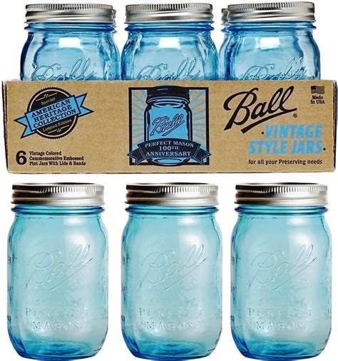 Ball Jar Heritage Collection Pint Jars With Lids And Bands