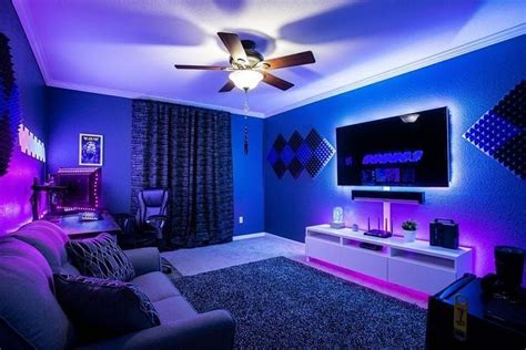 Beautiful Gaming room setup. LED Light Decoration. Unique Decor ...