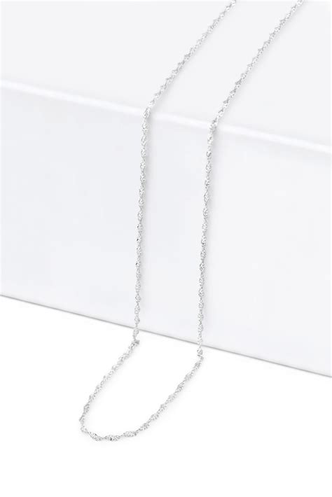 Buy White Gold Ripple Chain In Inches Purejewels Uk