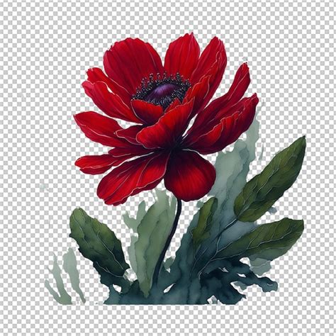 Vector De Flor Pintada Con Acuarela Archivo Psd Premium