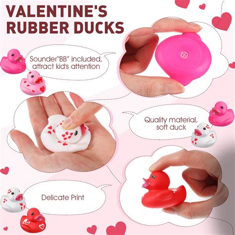 48 Pcs Valentine S Day Rubber Ducks 2 Inch Mini Valentine S Day Ducks Bath Toys Valentine Party