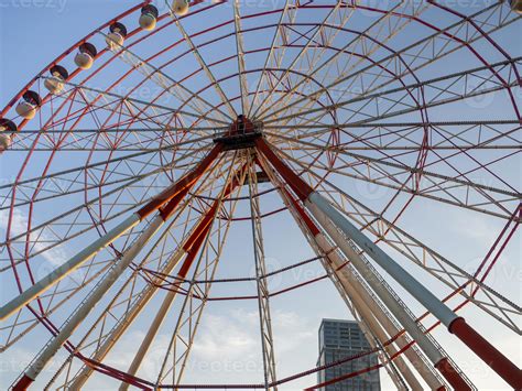 Ferris Wheel Against The Sky Amusement Park By The Sea Rest Zone