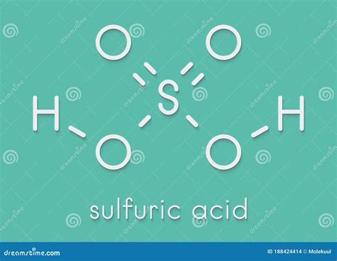 Sulfuric Acid H So Strong Mineral Acid Molecule Skeletal Formula