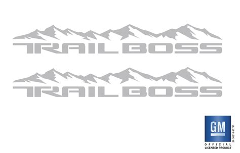 Chevy Silverado Silver Mountain Trail Boss Bedside Decals Set