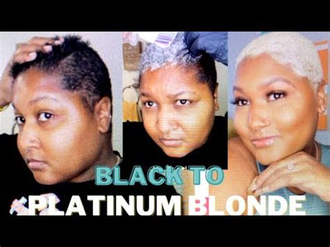 BLEACHING TO PLATINUM BLONDE MY BIG CHOP BY MYSELF AT HOME