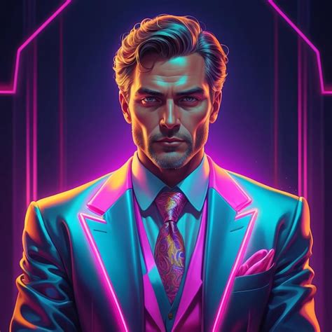 An Ilustration Of A Rich Man Calm Expression Looking Premium Ai
