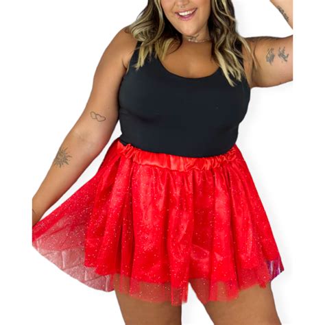 Saia De Tule Plus Size Brilho GG Fantasia Carnaval Tutu Shopee Brasil