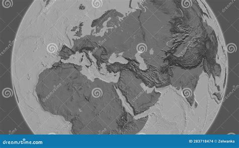 Globe Centered On Turkiye Neighborhood Bilevel Map Stock Illustration