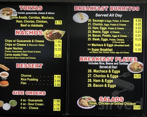 California Burrito Menu In Antioch California Usa