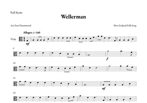 Wellerman Arr Tom Drummond By New Zealand Folk Song Sheet Music For